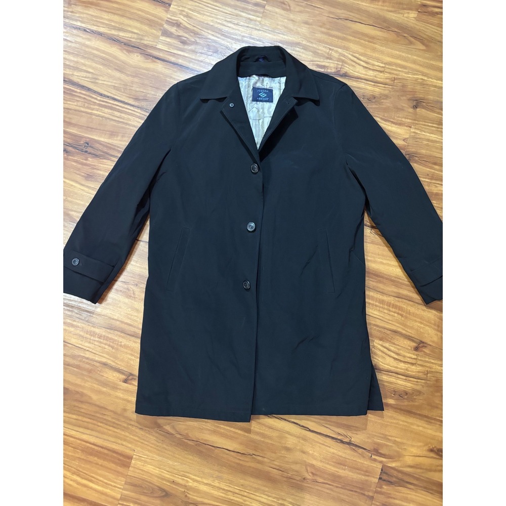 Joseph Abboud Mens Black Rain Stain Repellent Trench Coat 38R Large
